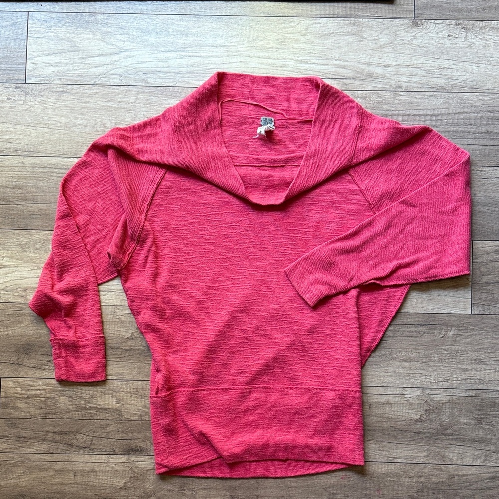 We The Free Off-the-Shoulder Pink Sweater